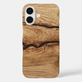 iPhone 16 Funda de teléfono con textura de madera Wild Grain
