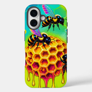 iPhone 16 Funda de teléfono de abeja melífera vibrante