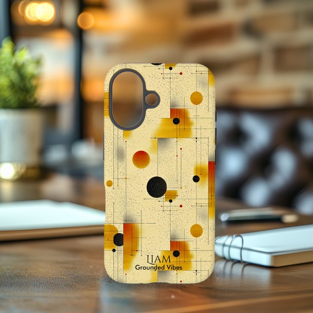 iPhone 16 Funda de teléfono de arte geométrico arraigado bei (Subido por el creador)