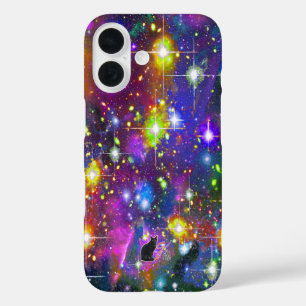 iPhone 16 Funda de teléfono de campo de estrellas resplandec