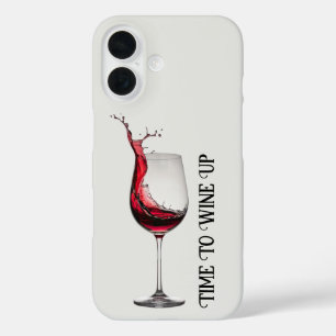 iPhone 16 Funda de teléfono de copa de vino tinto