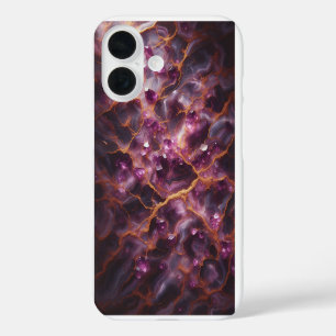 iPhone 16 Funda de teléfono de cristal de amatista púrpura d
