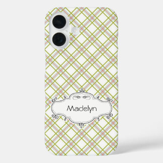 iPhone 16 Funda de teléfono de cuadros linda personalizada