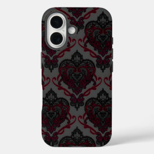 iPhone 16 Funda de teléfono de encaje gótico con damasco — R