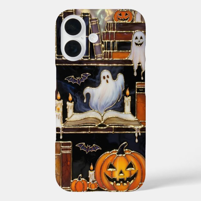 iPhone 16 Funda de teléfono de estantería de Halloween Fanta (Reverso )