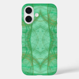 iPhone 16 Funda de teléfono de fractal verde