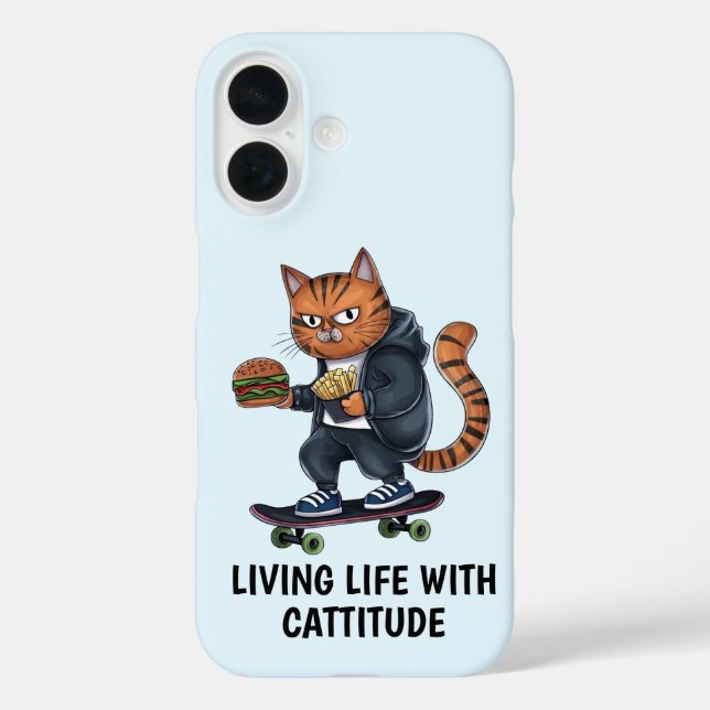 iPhone 16 Funda de teléfono de gato callejero (Reverso )