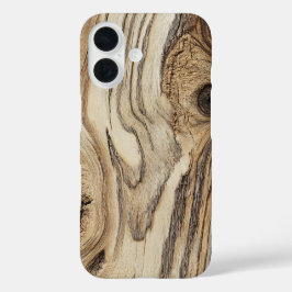 iPhone 16 Funda de teléfono de grano de madera ligera a la d