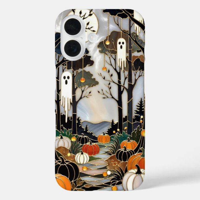 iPhone 16 Funda de teléfono de Halloween adorable fantasma c (Reverso )