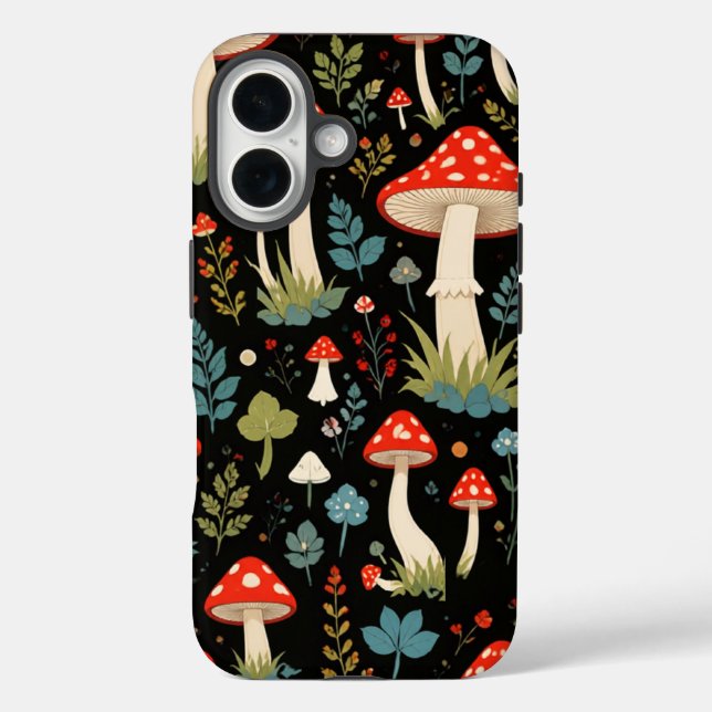 iPhone 16 Funda de teléfono de hongo vintage (Reverso )