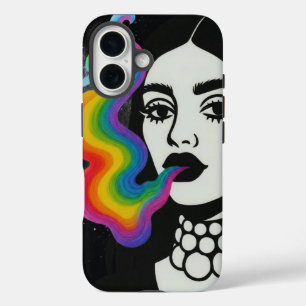 iPhone 16 Funda de teléfono de humo de arcoíris