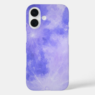 iPhone 16 Funda de teléfono de luna de acuarela púrpura