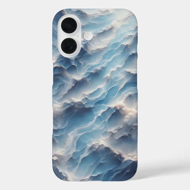 iPhone 16 Funda de teléfono de olas de mar azul profundo de  (Reverso )