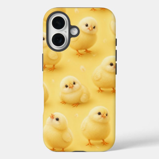 iPhone 16 Funda de teléfono de pollito bebé lindo - Amarillo (Reverso )