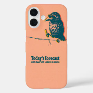 iPhone 16 Funda de teléfono de serigrafía con cuervo y patat