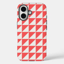 iPhone 16 Funda de teléfono de triángulos geométricos rojos 