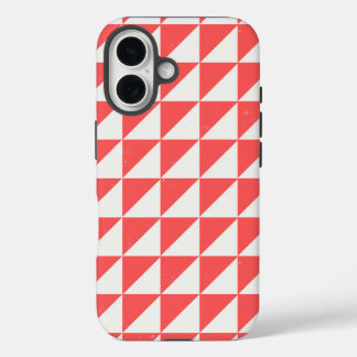 iPhone 16 Funda de teléfono de triángulos geométricos rojos