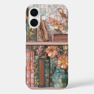 iPhone 16 Funda de teléfono de vidrio emplomado con tema de 