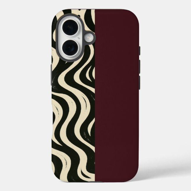 iPhone 16 Funda de teléfono dividida Burdeos (Reverso )