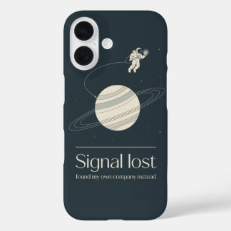 iPhone 16 Funda de teléfono espacial con señal de astronauta