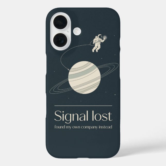 iPhone 16 Funda de teléfono espacial con señal de astronauta (Reverso )