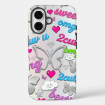 Funda de teléfono estética Y2K mariposa nostalgia