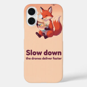 iPhone 16 Funda de teléfono estilo aerógrafo con zorro rojo