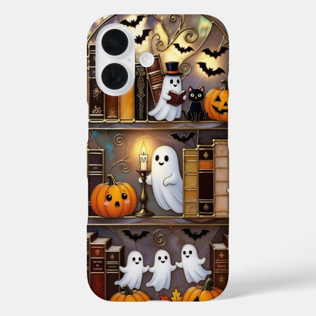 iPhone 16 Funda de teléfono fantasma de Halloween Calabaza G (Reverso )