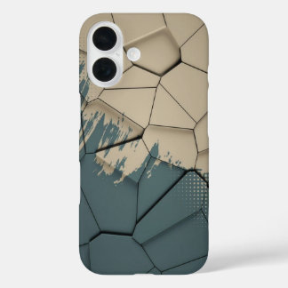 iPhone 16 Funda de teléfono geométrica con textura desgastad