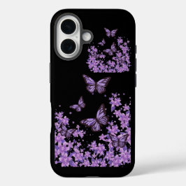 iPhone 16 Funda de teléfono Mariposa Morada Estética