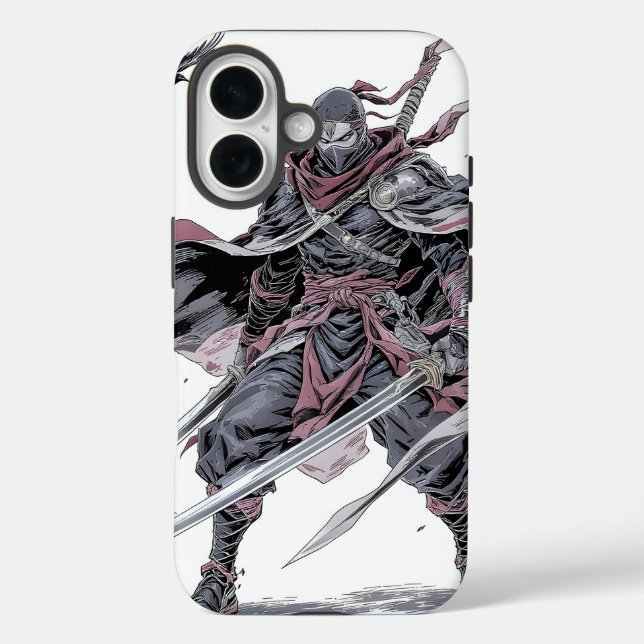 iPhone 16 Funda de teléfono Ninja Carmesí (Reverso )