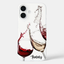 iPhone 16 Funda de teléfono para amante del vino – Rojo, Bla