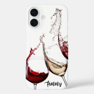 iPhone 16 Funda de teléfono para amante del vino – Rojo, Bla