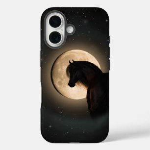 iPhone 16 Funda de teléfono para caballo brillante de luna n