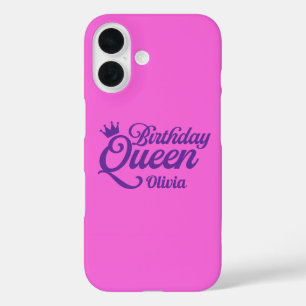 iPhone 16 Funda de teléfono para la reina del cumpleaños