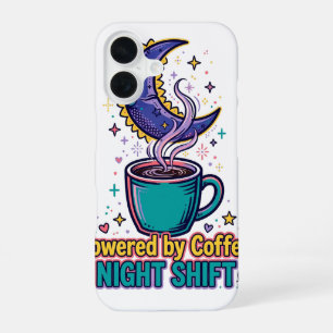 iPhone 16 Funda de teléfono para turno nocturno con cafeína