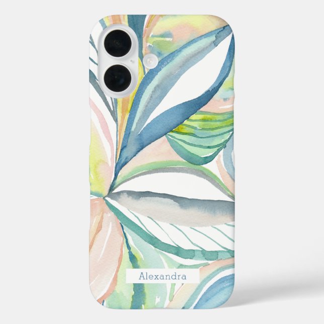 iPhone 16 Funda de teléfono personalizada con acuarela botán (Reverso )