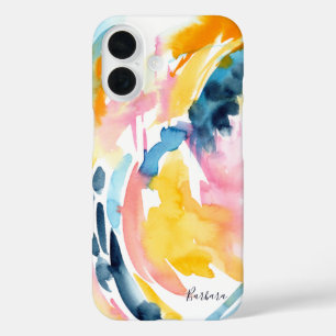 iPhone 16 Funda de teléfono personalizada de arte abstracto 