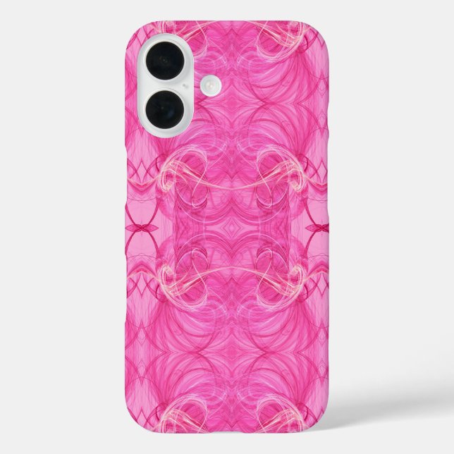iPhone 16 Funda de teléfono Pink Fractal (Reverso )