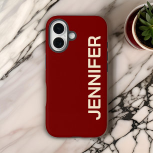 iPhone 16 Funda de teléfono roja personalizada, regalo para 