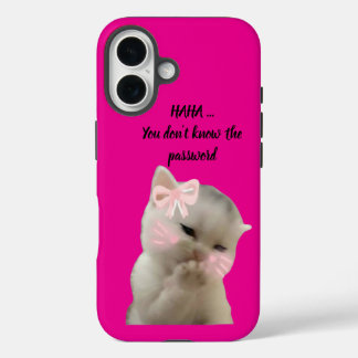 iPhone 16 Funda de teléfono rosa de gato descarado