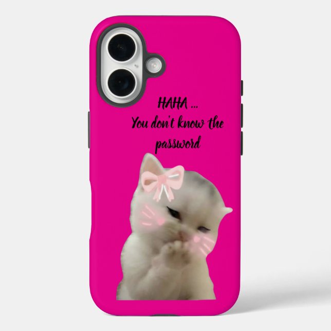 iPhone 16 Funda de teléfono rosa de gato descarado (Reverso )