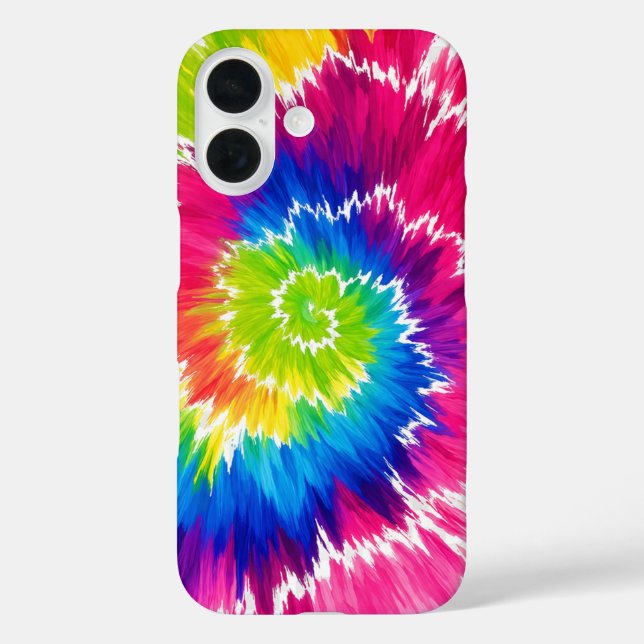 iPhone 16 Funda de teléfono Tie Dye Colorida (Reverso )