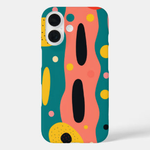 iPhone 16 Funda de teléfono vintage colorida divertida Durad