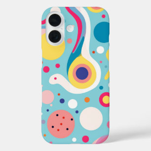 iPhone 16 Funda de teléfono vintage con vibra retro Colorida