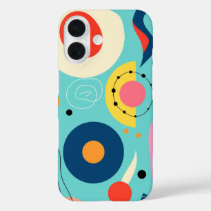 iPhone 16 Funda de teléfono vintage retro audaz, colorida y