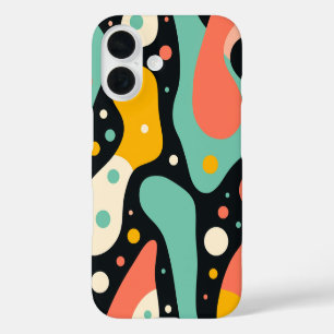 iPhone 16 Funda de teléfono vintage retro funky con protecci