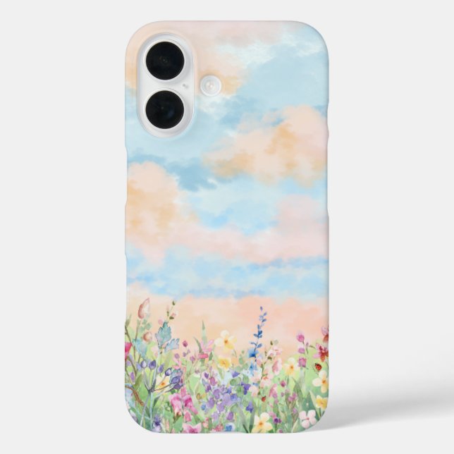 iPhone 16 Funda diseño floral minimalista (Reverso )