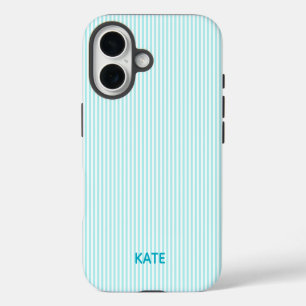 iPhone 16 Funda dura personalizada con franja verde para iPh