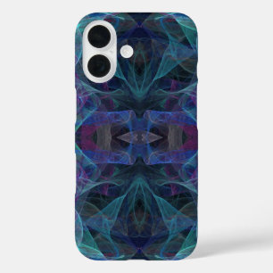 iPhone 16 Funda Fractal Verde, Azul y Negro